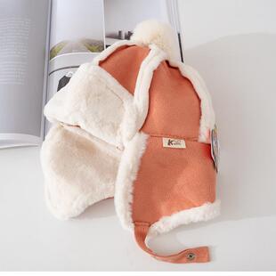 牛奶绒麂皮雷锋帽秋冬儿童可爱百搭加绒防风防寒护耳帽户外潮萌酷