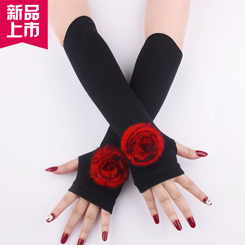 女士手臂套纯棉半指女