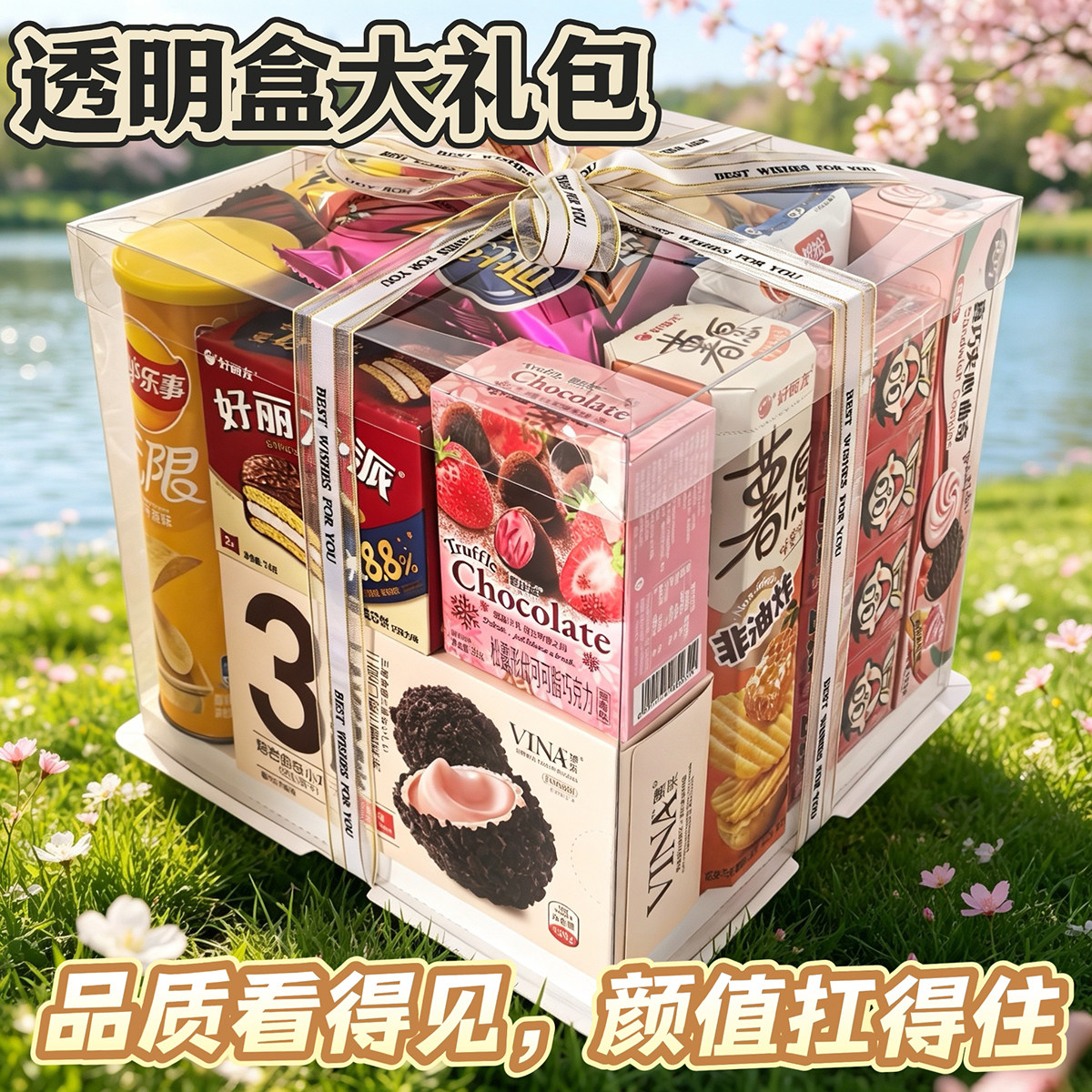 透明礼盒零食大礼包整箱休闲食品组合生日礼物送女友儿童六一节日