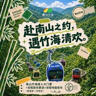 【南山竹海大门票+双程索道+双程熊猫地轨(预订券)丨成人票