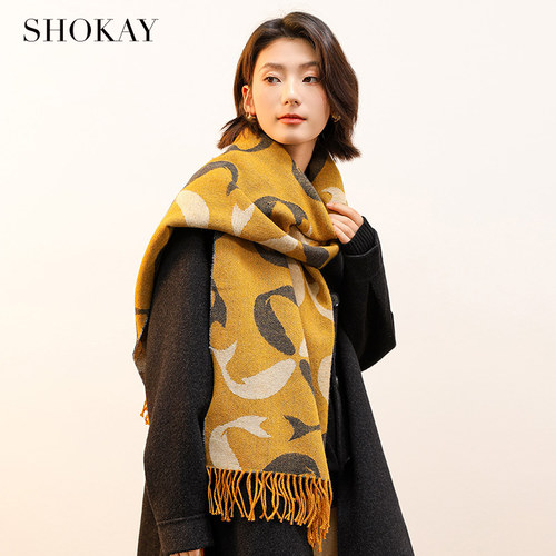 SHOKAY牦牛绒羊毛双面情侣围巾
