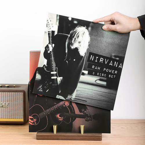 实木黄铜CD架黑胶唱片收纳陈列架