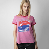 法式 低饱和芭比粉 酷女孩小众设计感T恤粉色T口红千禧风T恤80s