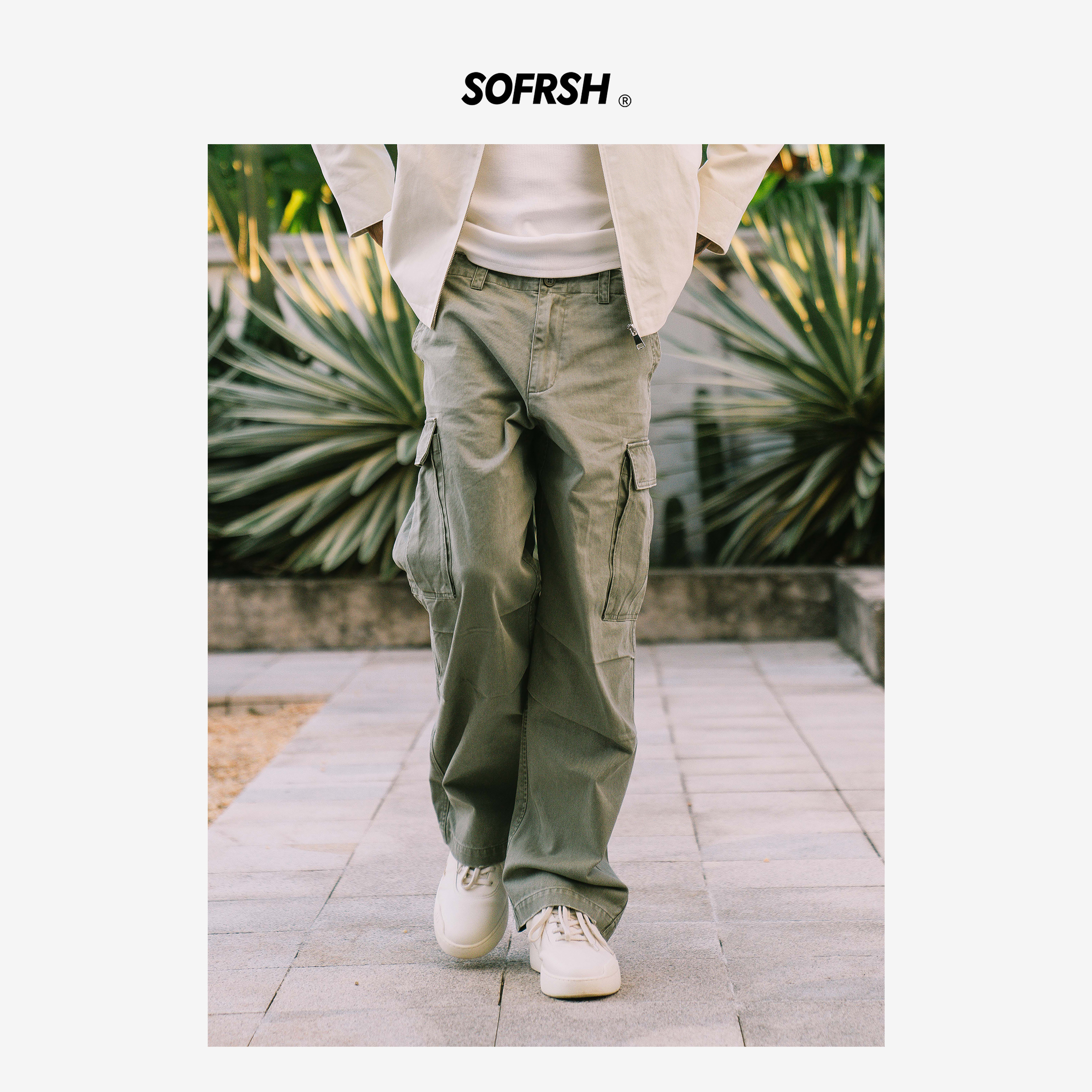SOFRSH美式复古水洗做旧长裤
