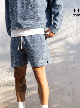 SOFRSH牛仔短裤美式复古潮流水洗五分做旧纹理宽松春夏新款