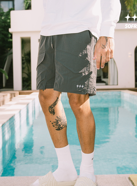 SOFRSH美式短裤男休闲运动梭织短款五分长度星标刺绣