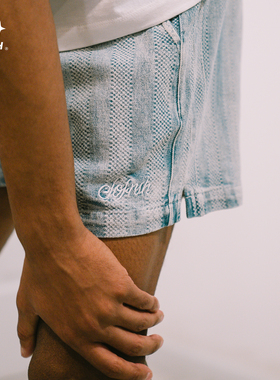 SOFRSH牛仔短裤美式复古水洗五分宽松做旧局部手工破坏工艺