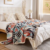 波西米亚风酒店民宿针织休闲毯办公室午睡毯披肩盖毯沙发毯床尾毯