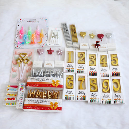 金银字母birthday小熊蜡烛蛋糕