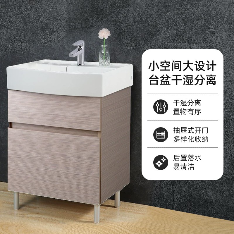 科勒浴室柜组合60cm玲纳落地挂墙式卫浴柜洗手盆收纳置物柜75836