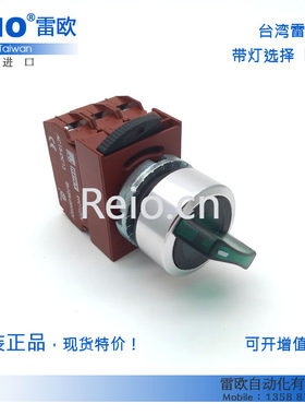 台湾雷力RENY原装进口RASIS-2金属圈二档带灯选择开关LED灯 22mm