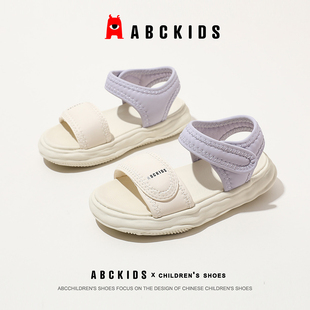 2025夏季 女童轻便沙滩鞋 abckids儿童童鞋 新款 软底时尚 露趾凉鞋