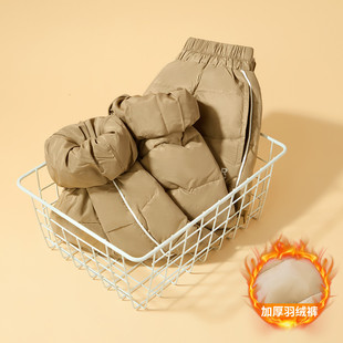 Abckids束脚登山裤男童羽绒裤20冬季松紧腰宽松长裤