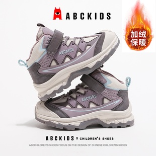 ABCkids儿童棉鞋2025冬季新款女童加绒加厚运动鞋男童软底休闲鞋