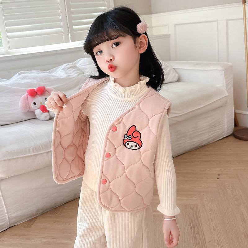 女童德绒马甲秋冬新款校服神器加厚内穿夹棉背心女宝儿童坎肩