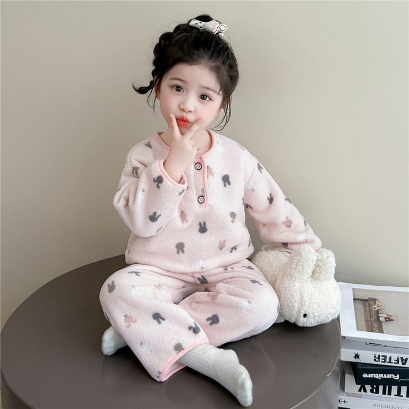 女童睡衣儿童秋冬季2025新款套装