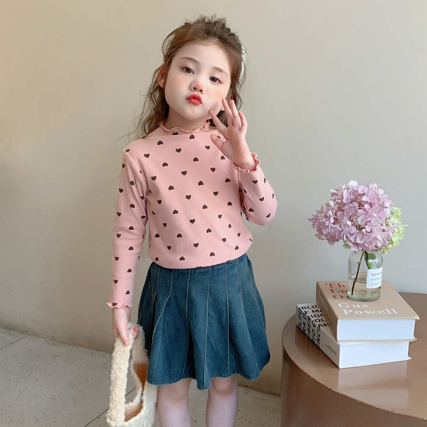 女童秋冬新款德绒打底衫女孩宝宝