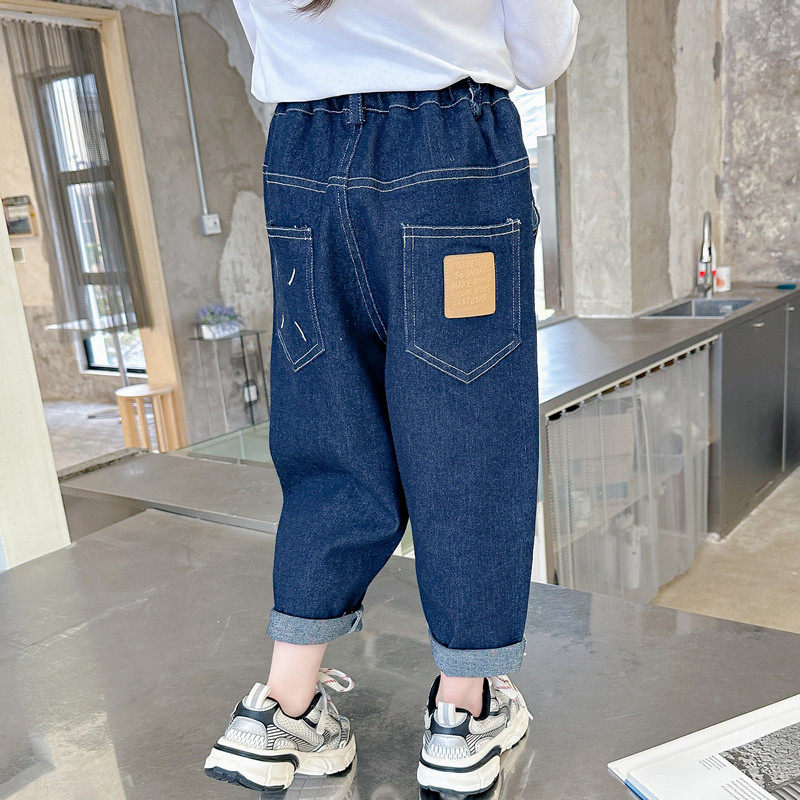 女童牛仔裤春秋款2024新款儿童萝卜裤女孩洋气外穿女宝宝春装裤子