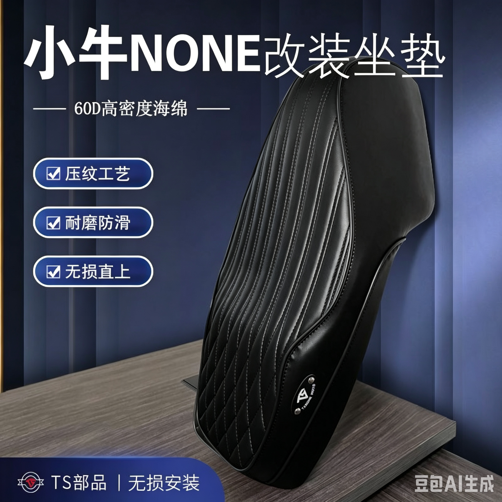 适用小牛N ONE一体坐垫双人沙发座包加长加厚压纹None坐垫改装座