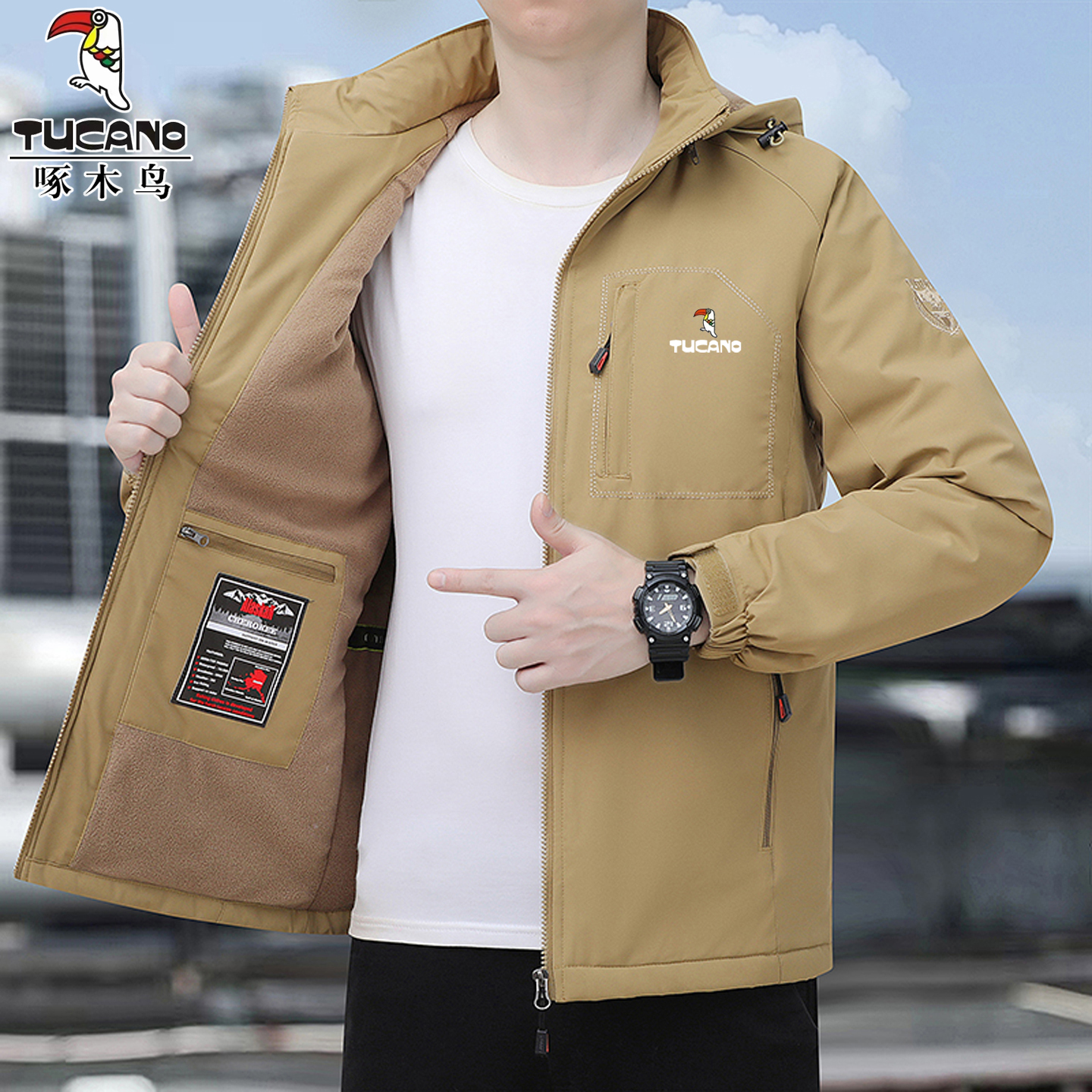 啄木鸟冲锋衣外套男夹克2025新款