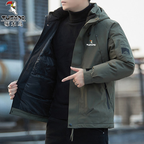 啄木鸟冲锋衣棉服外套男保暖夹克