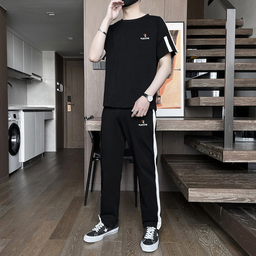 啄木鸟运动套装男士纯棉帅气百搭