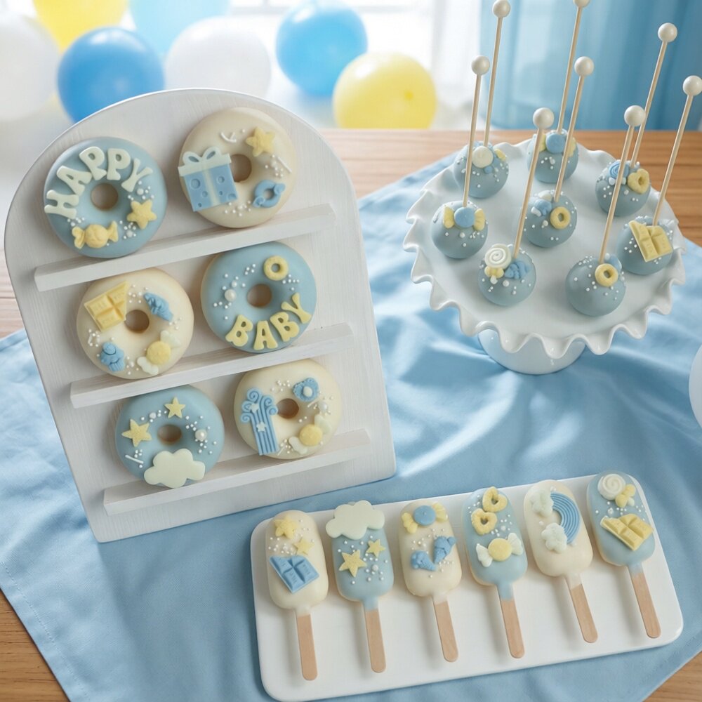 宝贝孩子周岁百天日小王子派对酒席甜品台甜甜圈蛋糕甜点定制成品