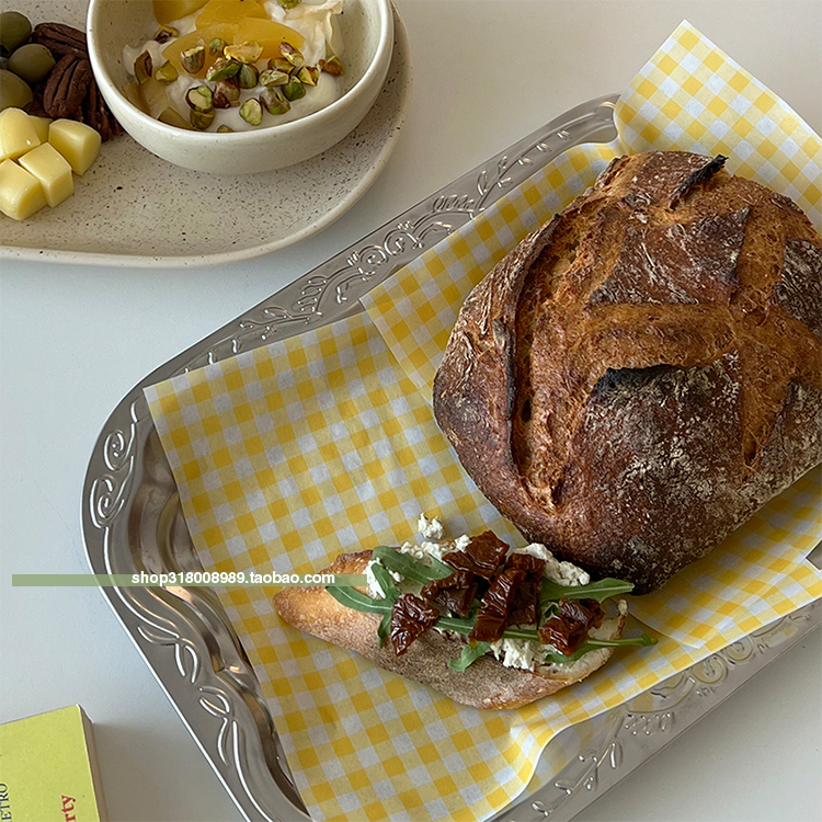 格纹吸油纸日式餐具垫纸100枚