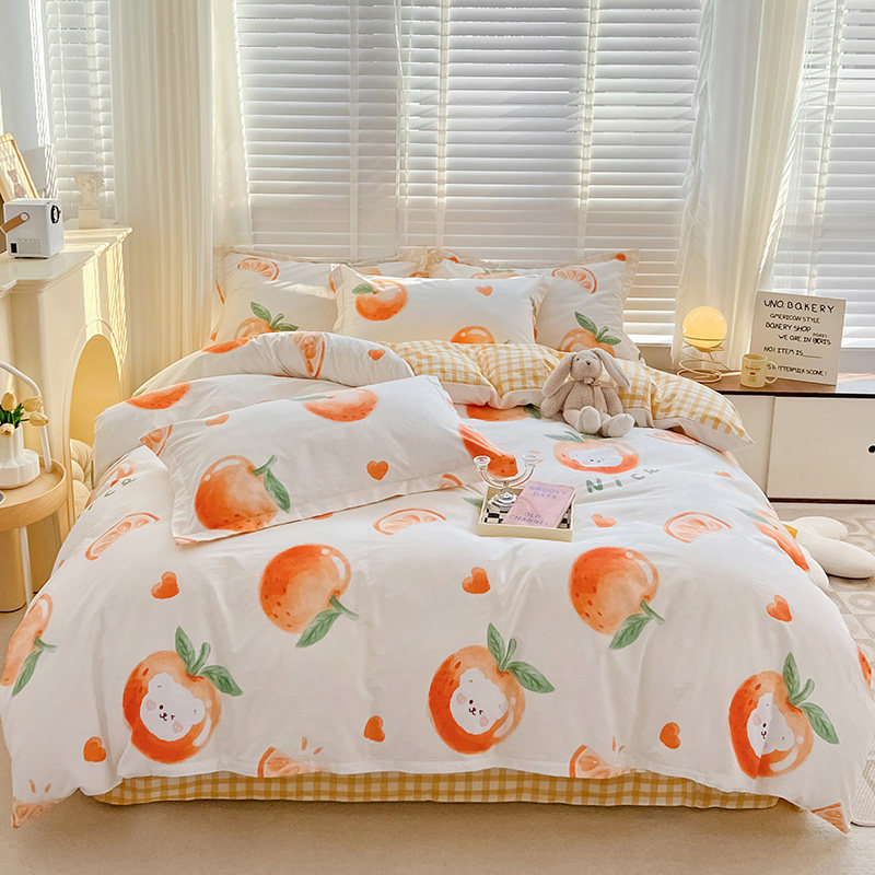 全棉四件套精梳棉纯棉田园花卉清新床单被套四季双人床上用品套件