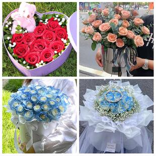 河北保定曲阳县望都县易县蠡县鲜花店同城配送女朋友情人节红玫瑰