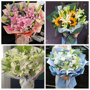 上海市浦东新场大团镇芦潮港同城鲜花店玫瑰百合花束送老婆女朋友