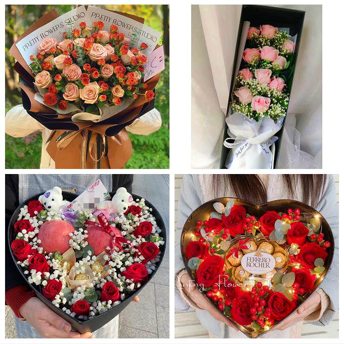 江西抚州市宜黄金溪资溪广昌县同城鲜花店圣诞平安夜玫瑰花束礼盒