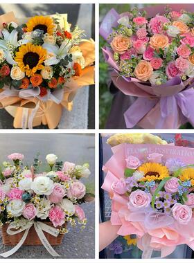 百色市德保那坡凌云县靖西市同城鲜花店玫瑰向日葵绣球送朋友生日