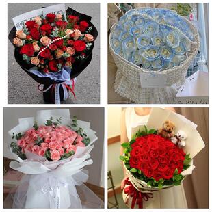 云南曲靖市陆良县师宗县罗平县同城鲜花店送11朵33枝玫瑰表白女友