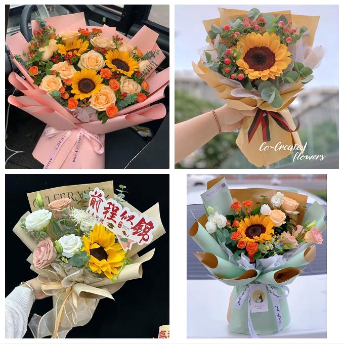 河北衡水市武邑武强饶阳县景县同城鲜花店学生高考向日葵玫瑰花束