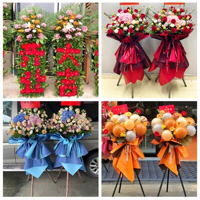 送上海市普陀区宜川路真如镇同城鲜花店新店开业配送大麦开业花篮