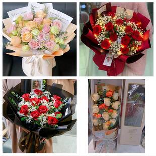 送九江市修水县永修县德安县同城鲜花店情人节玫瑰花束礼盒送女友