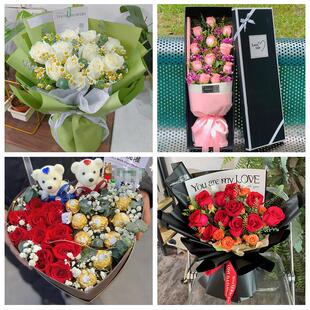 赣州市上犹崇义安远县龙南县同城鲜花店七夕玫瑰花束表白男女朋友