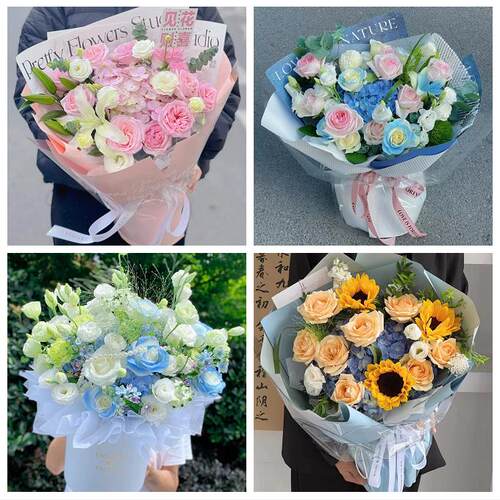 苏州市张家港市昆山市太仓市同城鲜花店玫瑰向日葵绣球送朋友生日