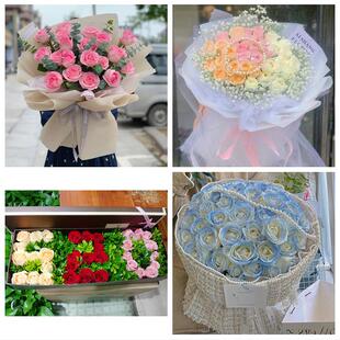 湖北省十堰市房县丹江口市附近同城鲜花店送11朵33枝玫瑰表白女友