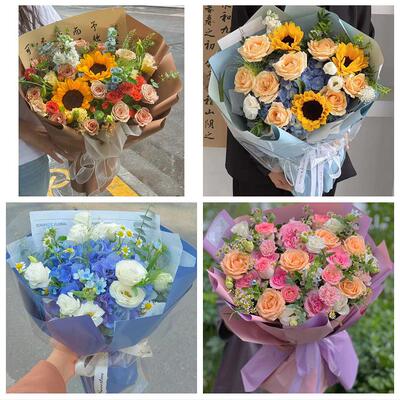 石家庄市井陉正定行唐灵寿县同城鲜花店玫瑰向日葵绣球送朋友生日