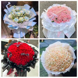 浙江杭州市上城区下城区江干区同城鲜花店送11朵33枝玫瑰表白女友