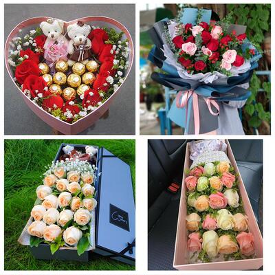 天津市宁河区静海蓟州区县附近同城鲜花店送11朵33枝玫瑰表白女友