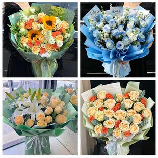 送甘肃省甘南州合作市临潭县同城鲜花店送男士朋友向日葵玫瑰花束