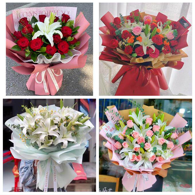 北京市大兴区博兴青云店采育镇同城鲜花店送玫瑰百合花束老婆生日
