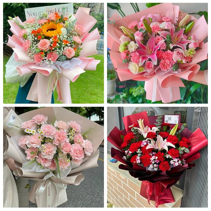 绥化市北林区望奎兰西青冈县同城鲜花店配送教师节康乃馨百合花束