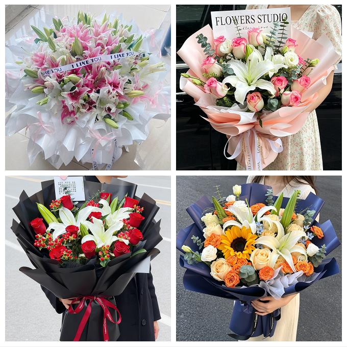 湘潭市易俗河镇湘乡市韶山市同城鲜花店玫瑰百合花束送老婆女朋友