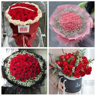 兰州市城关七里河西固安宁区同城鲜花店情人节玫瑰花束礼盒送女友