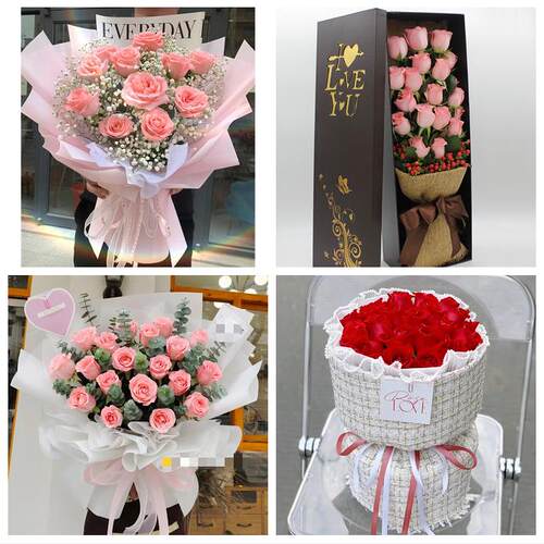 天津市东丽区金钟军粮城金桥街同城鲜花店纪念日送玫瑰花女友生日