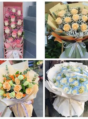 上海宝山区罗店大场杨行月浦镇同城鲜花店订情人节玫瑰送女友老婆